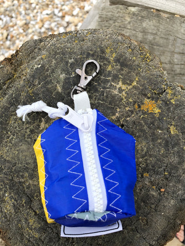 Small handy pouch that fits keys, poop bags and credit cards. Useful for dog walks, going out for a jog, or going to the gym.