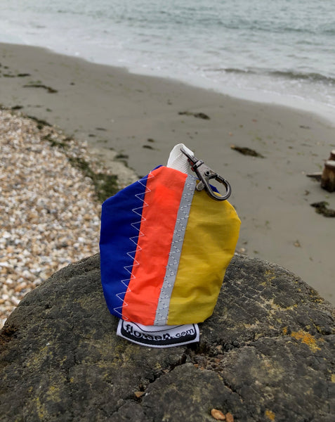 Small handy pouch that fits keys, poop bags and credit cards. Useful for dog walks, going out for a jog, or going to the gym.